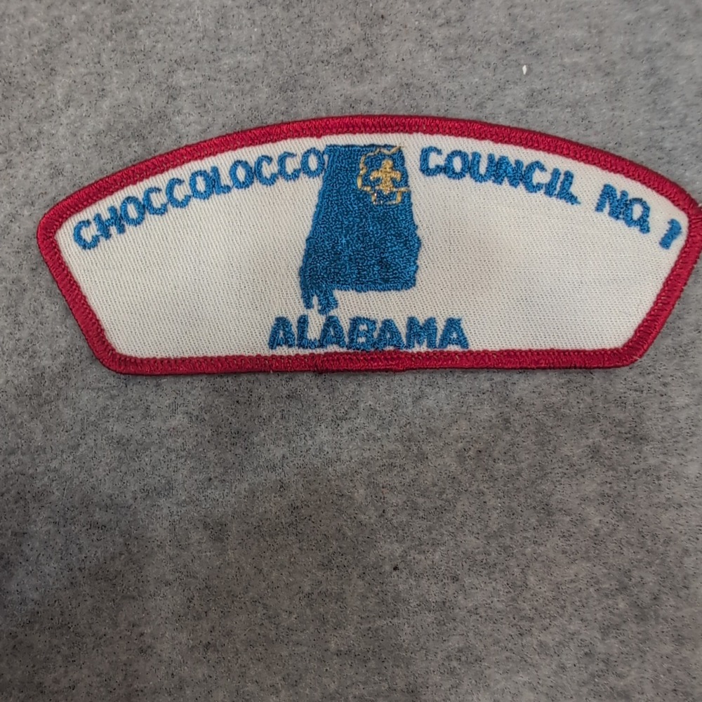 Choccolocco Council No 1 Alabama Scouting Patch Embroidered Red Border - Picture 1 of 2